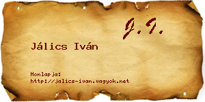 Jálics Iván névjegykártya